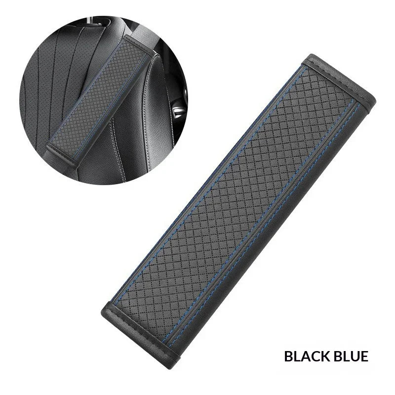 1PCS Car Seat Belt Protective Cover Anti-neck Strangling Skin-feel Leather Fine Hole Car Seat Belt Shoulder Guard Cover