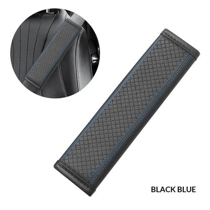 1PCS Car Seat Belt Protective Cover Anti-neck Strangling Skin-feel Leather Fine Hole Car Seat Belt Shoulder Guard Cover