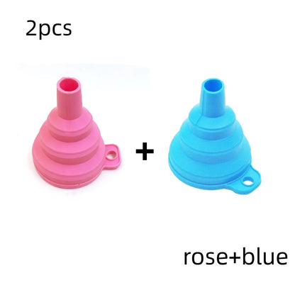 Mini Foldable Funnel Silicone Collapsible Portable Funnels for Fuel Hopper Beer Oil Kitchen Accessories Tools Items