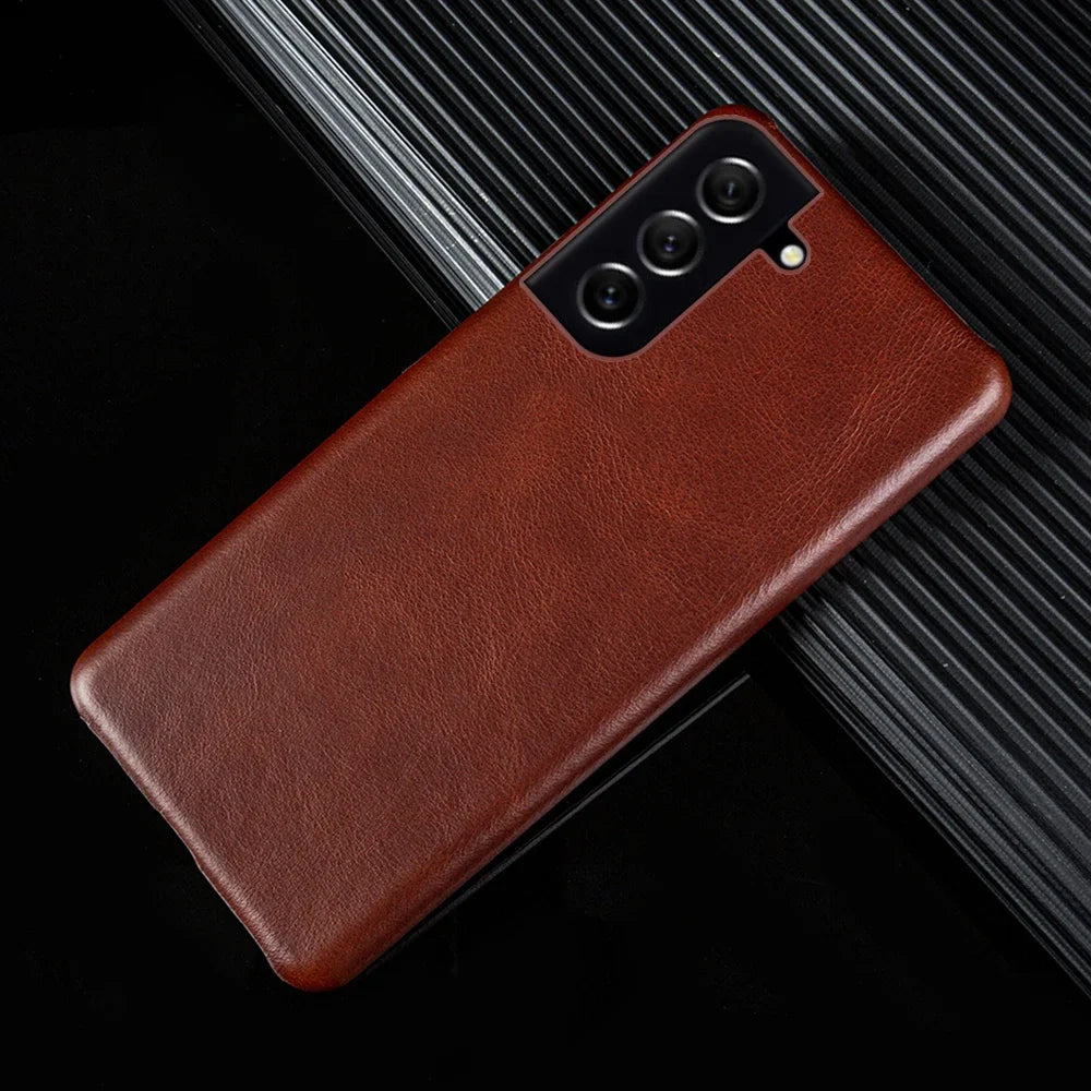 Hand Made Genuine Leather Cases For Samsung Galaxy S21 FE S20 S20FE 5G S20Plus Aesthetic Vintag Pattern Phone Shell Cover Back