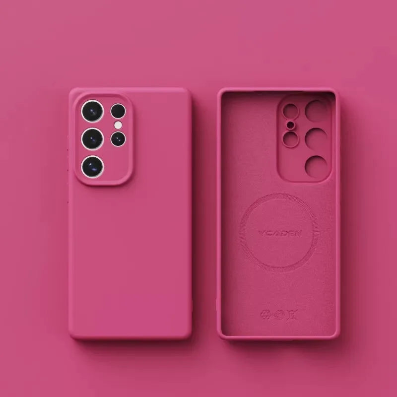Original Liquid Silicone Magnetic Phone Case For Samsung Galaxy S26 S25 S24 S23 S 26 Ultra Plus Cases Wireless Charge Soft Cover
