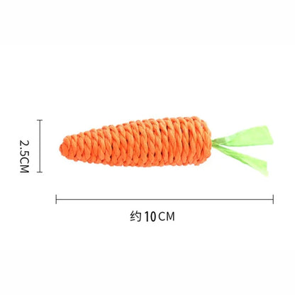 Cat Toy Carrot Sound Pet Products Bite Resistant Paper Rope Scratcher Clean Teeth Interactive Play Cat Carrot Chew Toy for Cat