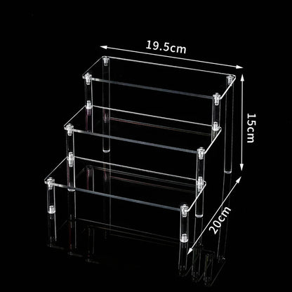 Clear Acrylic Display Stand For Anime Figures Cupcake Shelf Organizer Desserts Holder Jewels Display Risers Stand Perfume Stand