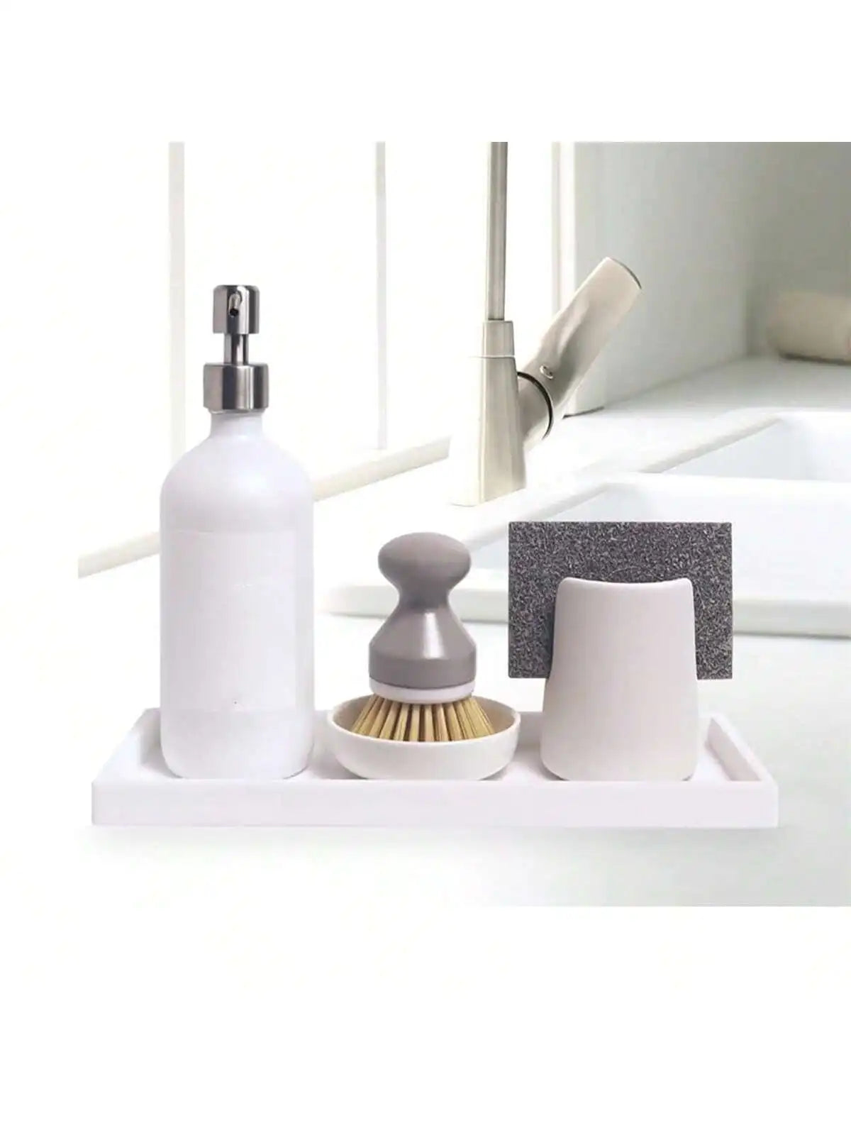 1 Pack Bathroom Tray Soft Silicone Jewelry Tray Dressing Table Decorative Bathroom Tray Organizer Suitable for Dressing Tables