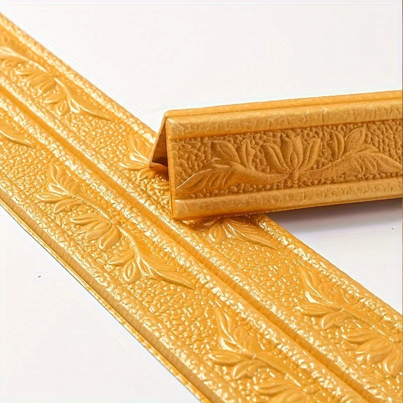230cm Foam Wall Edge Strip Stickers Can be folded in half Self-Adhesive Waterproof Baseboard Corner Waist Line Sticker HomeDecor