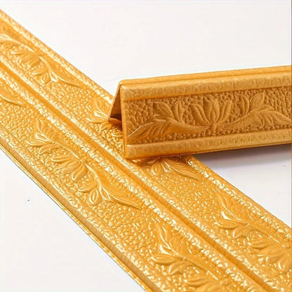 230cm Foam Wall Edge Strip Stickers Can be folded in half Self-Adhesive Waterproof Baseboard Corner Waist Line Sticker HomeDecor