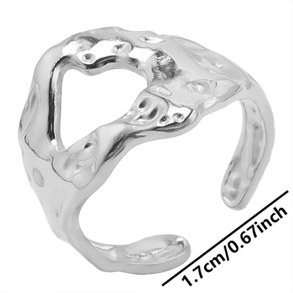Stainless Steel Chunky Open Ring – Vintage Hollow Multi-Layer Design