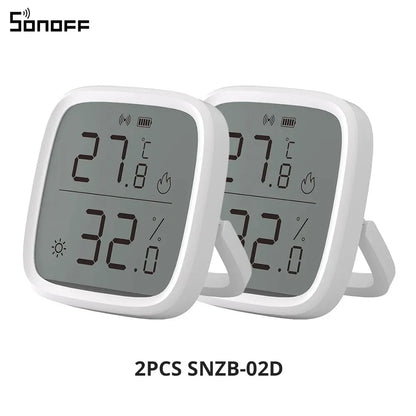 SONOFF SNZB 02D Zigbee Temperature Humidity Sensor SNZB-02D with LCD Screen for EWeLink SONOFF ZigBee Bridge Alexa Alice