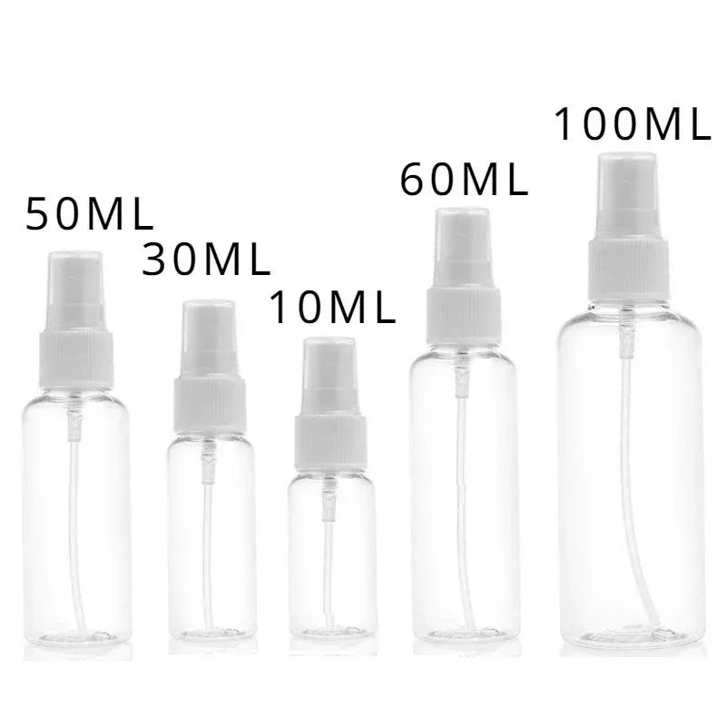 3/5/10pcs Refillable 10ml 30ml 50ml 60ml 100ml Clear PET Plastic Portable Spray Bottle Empty Perfume Container