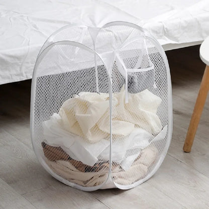 Foldable Hand-Held Laundry Basket Dirty Clothes Storage Grid Basket Household Organizer for Clothes Home Storage Toy Basket