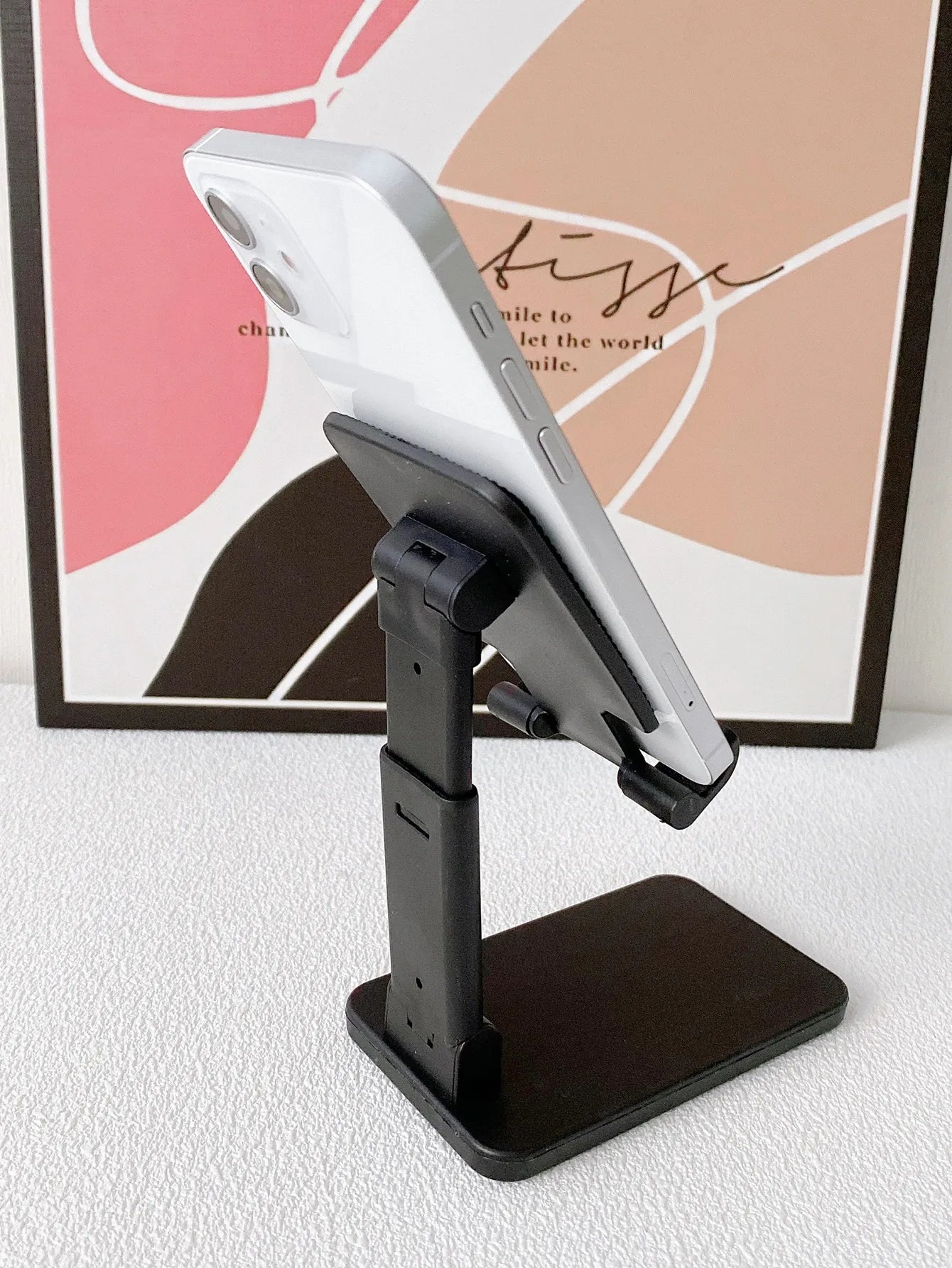 Adjustable Foldable Phone Tablet Stand Portable Desk Holder Universal Compatible Cellphone Mount Sturdy Non Slip Base For Live Stream Office Study Travel Binge Watching Home