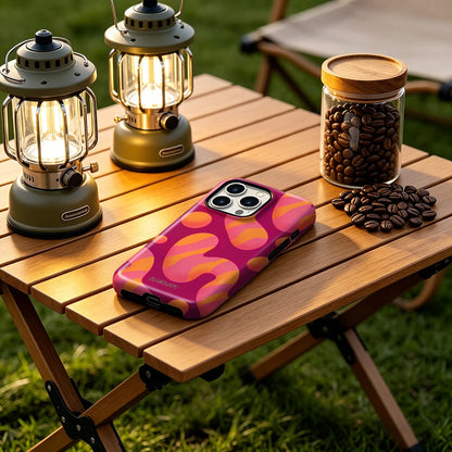 Pink Orange Floral Bumper Case Dual Layer for iPhone 17 16 15 14 Plus 13 Pro Max Shockproof Hard PC Cover