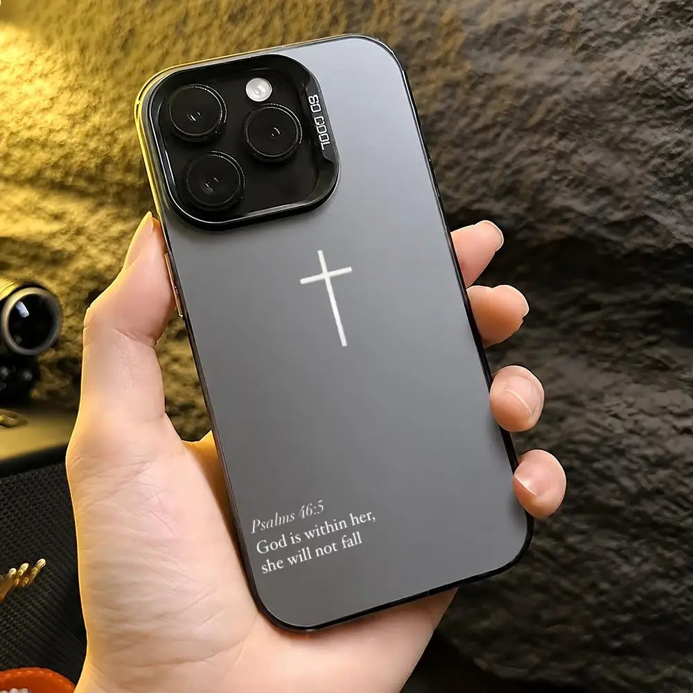 P-Psalm 465: The Cross-S Phone Case iPhone 17/16/15/14/13/12/11 Pro Max Luxury Silver TPU Ultra-Thin Shock-Resistant Case
