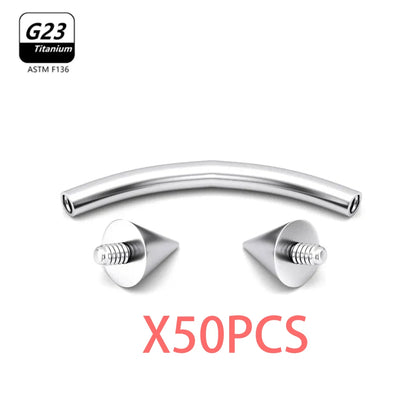 G23 Titanium Eyebrow Piercing Jewelry with Zircon – 1/5/50pcs Wholesale