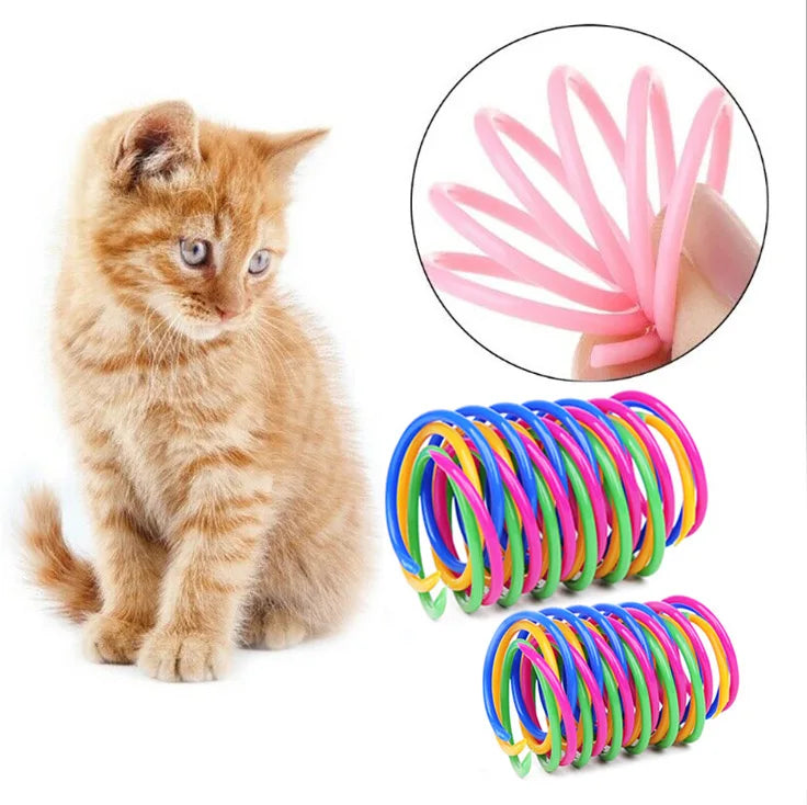 Colorful Spiral Spring Cat Toys – Bouncy Coil Play Set