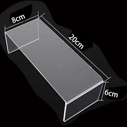 U Shape Acrylic Display Riser Stand, Clear Jewelry Display Riser Shelf Showcase For Dessert Cupcake Shoes Anime Figure Display