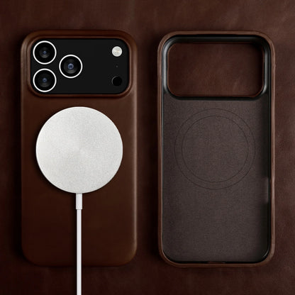 Vintage Oil Wax Full Covered Genuine Leather Case For Iphone 17 Pro Max 16 15 14 13 12 11 for Magsafe Magnetic Phone Cover Cases