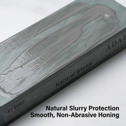 ADAEE 12000 Grit Natural Whetstone, Professional Sharpening Stone 200x75x29mm 1.22kg Heavy Duty, Xingzi Metamorphic Rock for Chef Knives, Straight Razors, Woodworking Chisels, Mirror Finish Honing Stone, Splash & Go