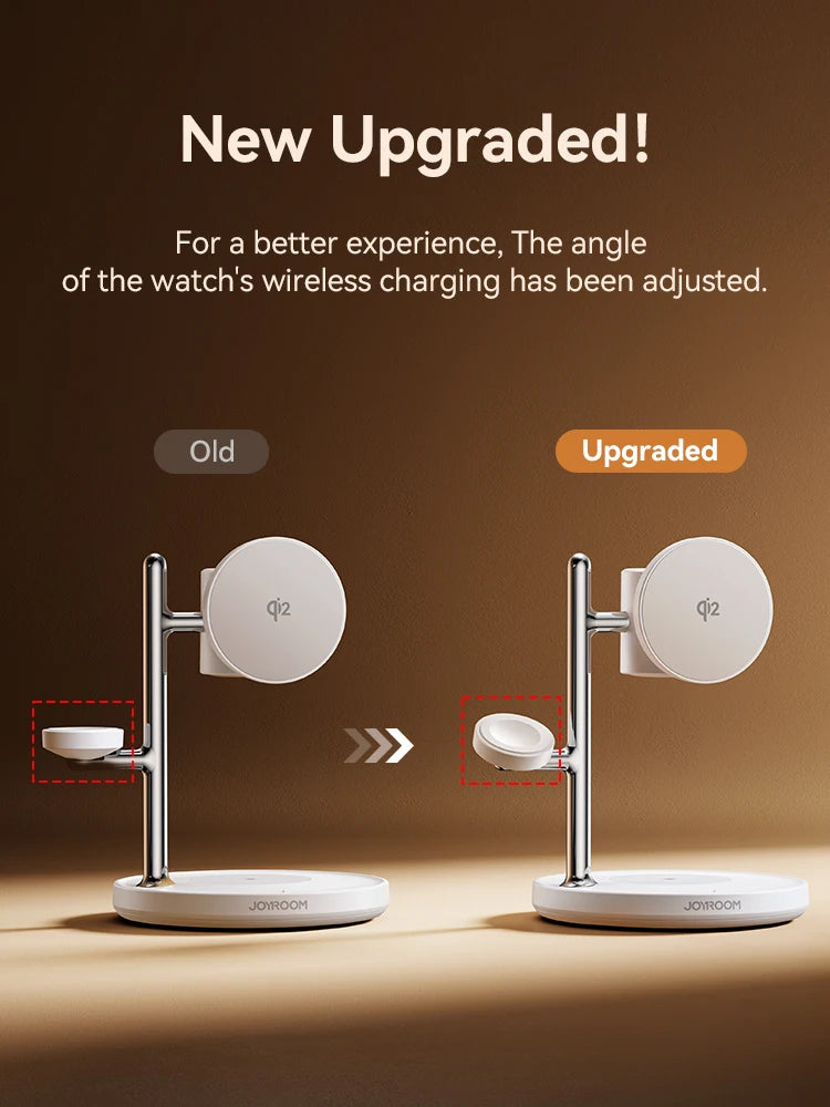 Joyroom Qi2 Magnetic Charging Station for Apple Fast Wireless Charger for iPhone 17 16 15 Pro Max for iWatch for AirPods JR-W23