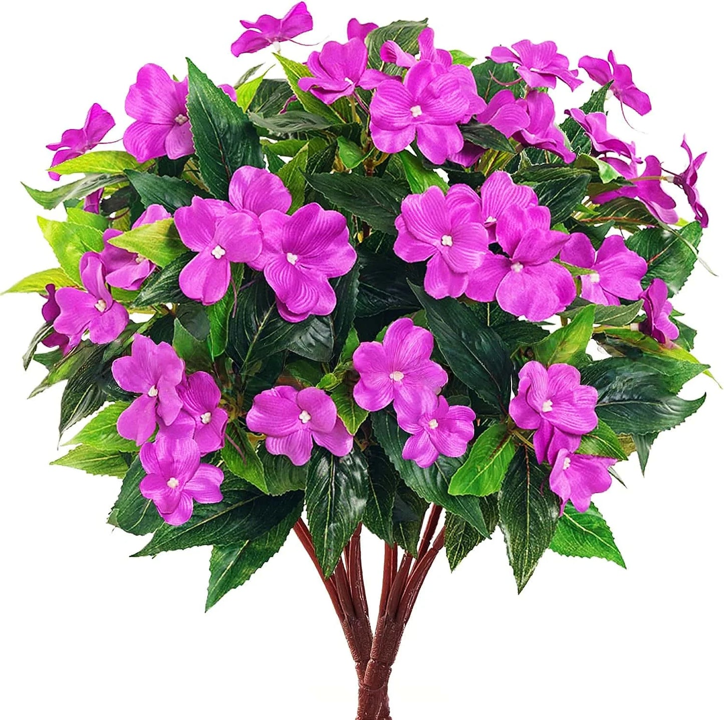 1/2/6PCS Artificial Flowers, Realistic Faux Balsam, Lifelike Stems, UV Resistant for Home Hotel  Indoor Outdoor Decor