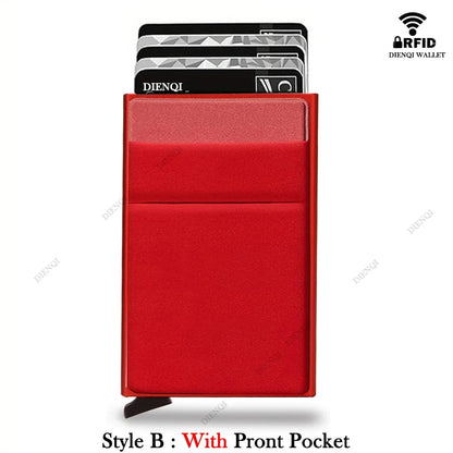 Rfid Credit Card Holder Men Thin Slim Mini Minimalist Wallets Luxury Metal Bank ID Cardholer Case Wallet for Men Carteras \[]pl/