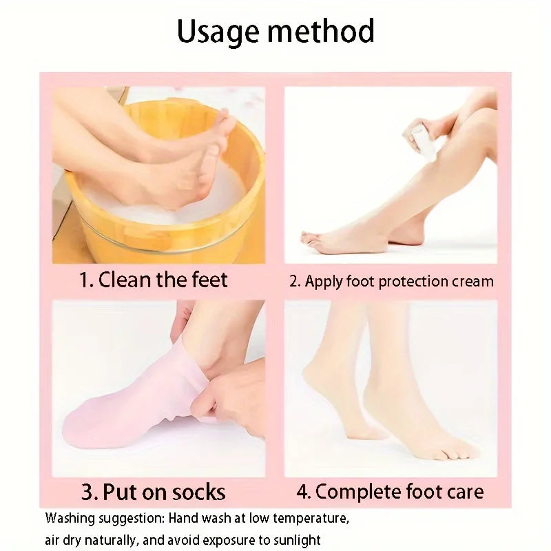 Socks Exfoliating Moisturizing Anti Dry Cracked Plantar Protection Socks ExfoliatingSilicone Socks Foot Skin Care Elastic Socks