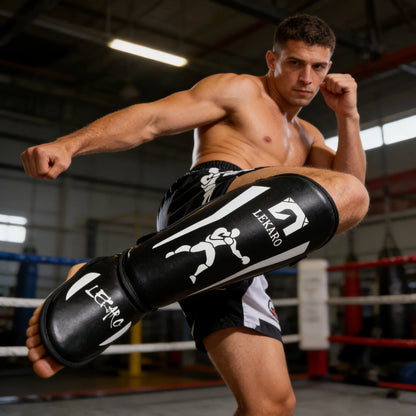 Lekaro Adult Professional Fighting Leg Guards Boxing Shin Guards Fighting Protective Gear Instep Protection Fighting Equipment