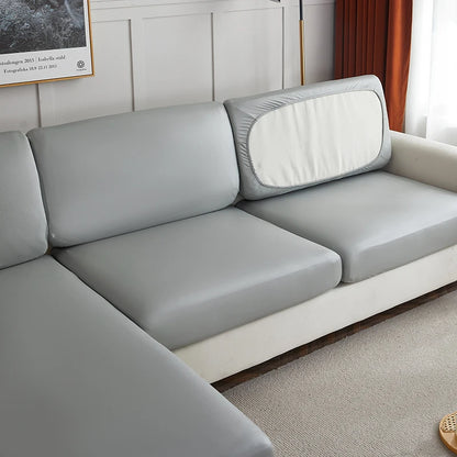 Stretch PU Leather Waterproof Sofa Cushion Cover Sofa Seat Slipcover Backrest Cover Easy Clean Sofa Protector for Pets Kids