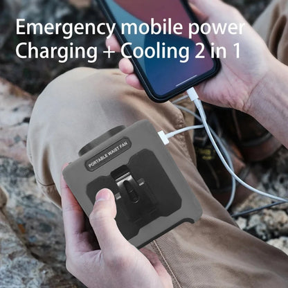 10000mAh Portable Neck Fan Cooling Rechargeable Hands-free Waist Clip Fan with Flashlight for Outdoor Travel Camping Power Bank