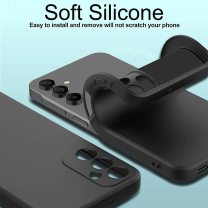 Ultra Thin Matte Soft Silicone Case For Samsung Galaxy S25 S24 S23 S22 S21 FE Plus Ultra A06 A16 A26 A36 A56 Black Cover Bumper