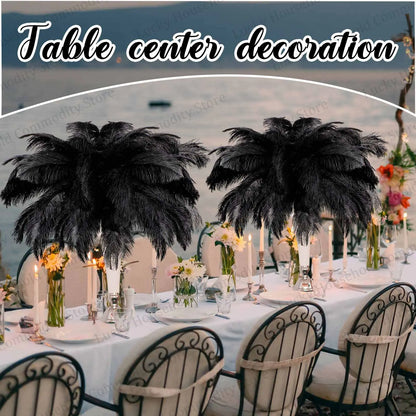 100-300PCS White Ostrich Feathers Bulk Natural Ostrich Feathers for Wedding Party Decorations Table Decorations DIY Crafts