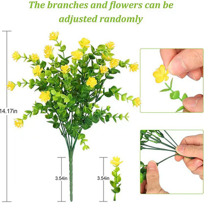 1/3 Bundle Artificial Flowers Outdoor Shrubs Plants UV Resistant Fake Flower Greenery for Office Kitchen Wedding Hotel Decor