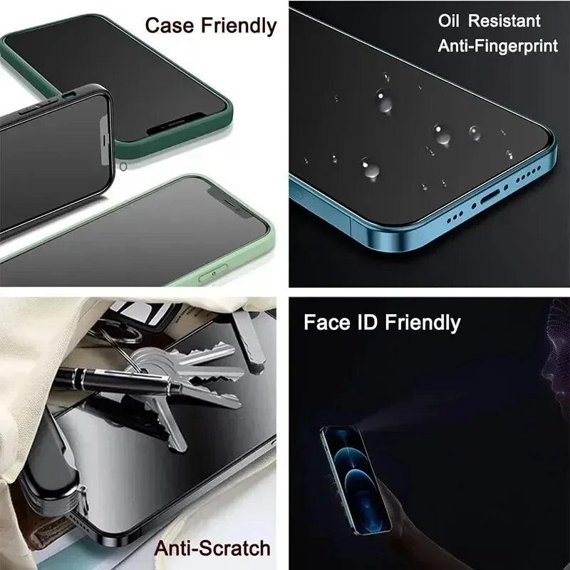 1-5PCS Anti-Spy Glass for iPhone 15 14 13 12 11 16 17 Pro Max Mini X XS XR 7 8 6 Plus Privacy Screen Protector For iPhone 17