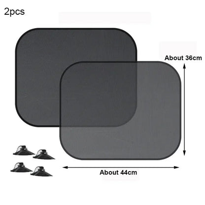 SEAMETAL Car Sun Shade Side Window Curtain Front Rear Window Sunshade Summer UV Blocking Suction Cup Car Sun Protection Curtains