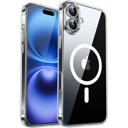 For Magsafe Luxury Armor Shockproof Case For iPhone 16 15 14 13 Pro Max Plus Magnetic Wireless Charge Cover Matte Translucent PC
