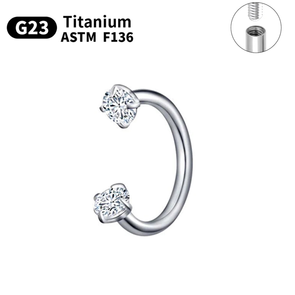 G23 Titanium Piercings Labret Stud Kit – 1/5/10pcs Lip, Nose, Eyebrow, and Cartilage Body Jewelry