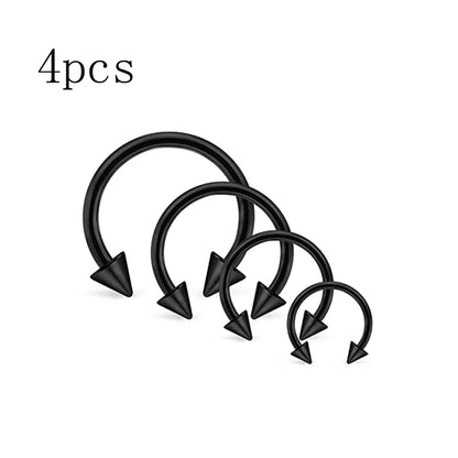 4Pcs/32Pcs 16G Septum Nose Rings – Stainless Steel Hoop Horseshoe Piercing Jewelry, Tragus Cartilage Earrings (6-12mm)