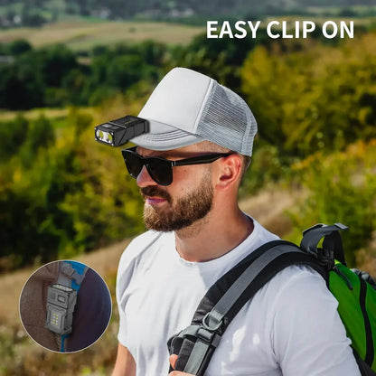 MINI USB Rechargeable LED Flashlight Portable Tail Magnet Work Light Super Bright Camping Lantern Side COB Emergency Torch Light