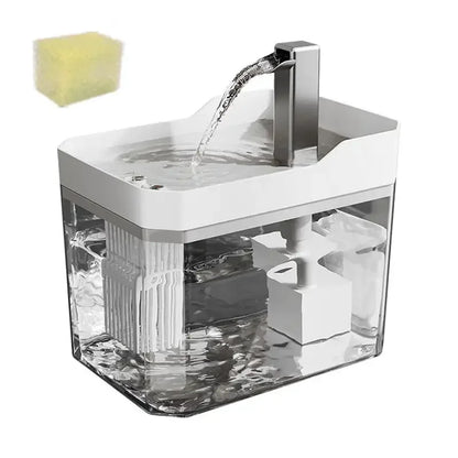 Cat Water Fountain with Auto Filter Transparent Anti-Dry Burning Recirculating Dispenser Includes Pump for Cats