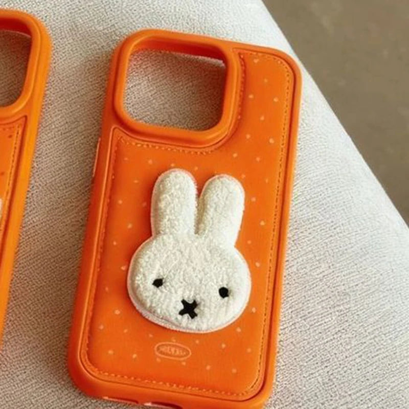 Kawaii Miffy Phone Shell Suitable for Iphone 17 16 15 14 Cartoon Orange Fashion Anti Drop Phone Case Anime Accessories Fans Gift