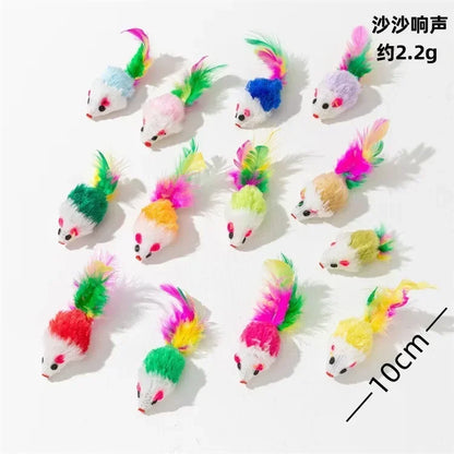 3-200 Pcs Rattle Cat Mouse Toys Also Prefilled Catnip Faux Fur Cat Toys Interactive Cat Game Catnip Toys for Cats Pet Products