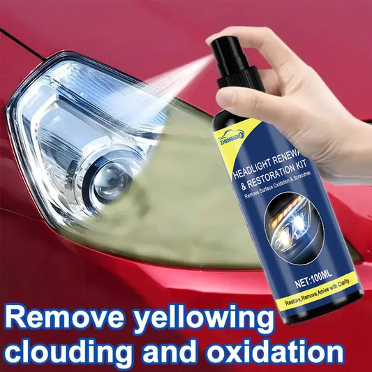 100ml Ceramic Headlight Restoration Spray, Premium Car Headlight Repair Tool - Removes Yellowing and Oxidation, Restores Clarity, Long-Lasting Light Coating Protection Spray