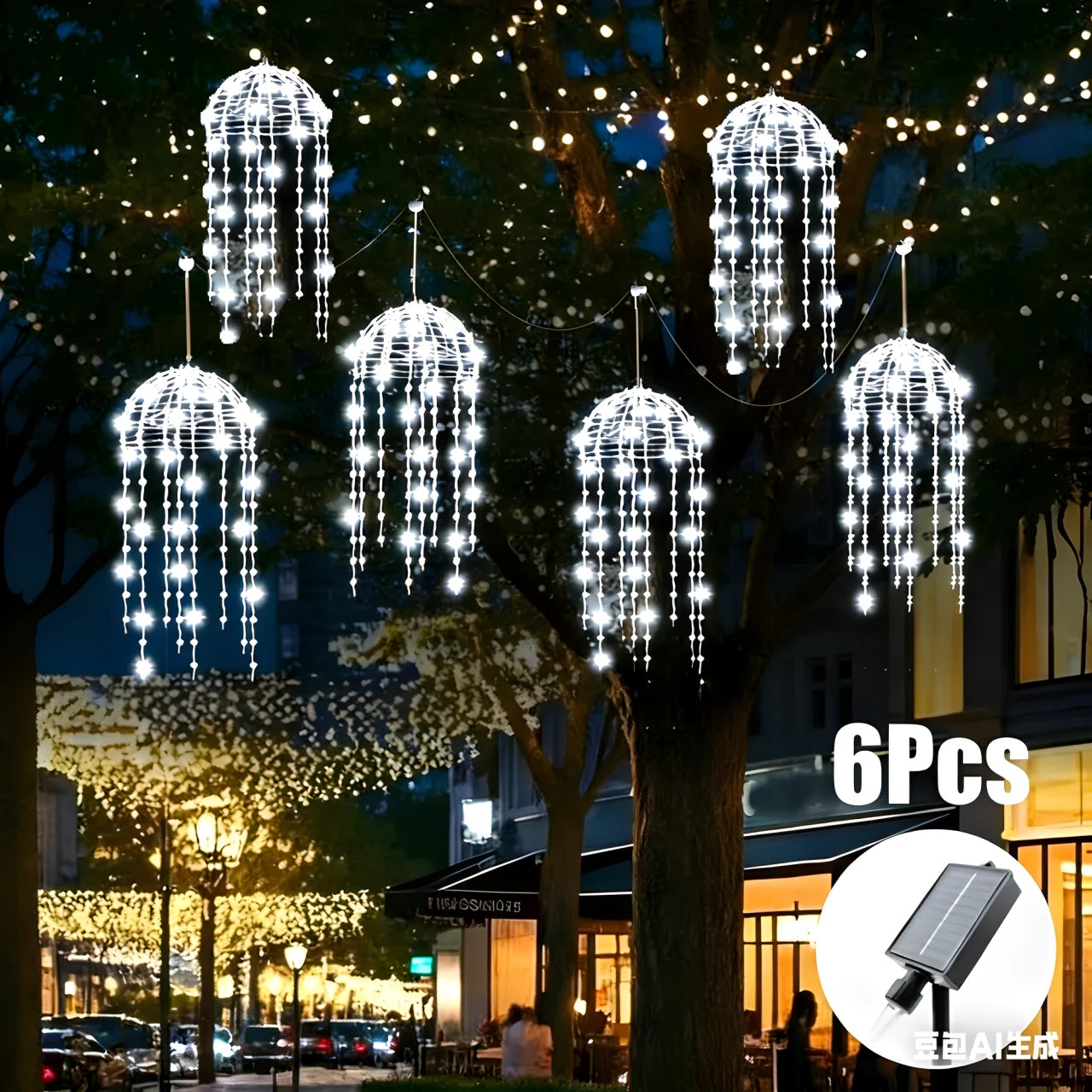 Solar Jellyfish Lights 4/6 pcs Solar Waterproof Outdoor Hanging Home Garden Decoration Lights With 8 Modes for Courtyard Trees