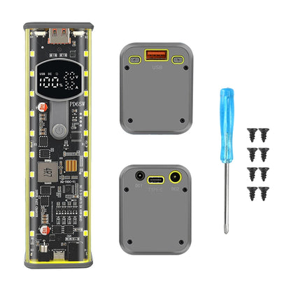 PD65W PD45W Power Bank Case Kit 8*18650 Power Bank Battery Storage Box Fast Charging Battery Holder with LED Light USB+Type-C