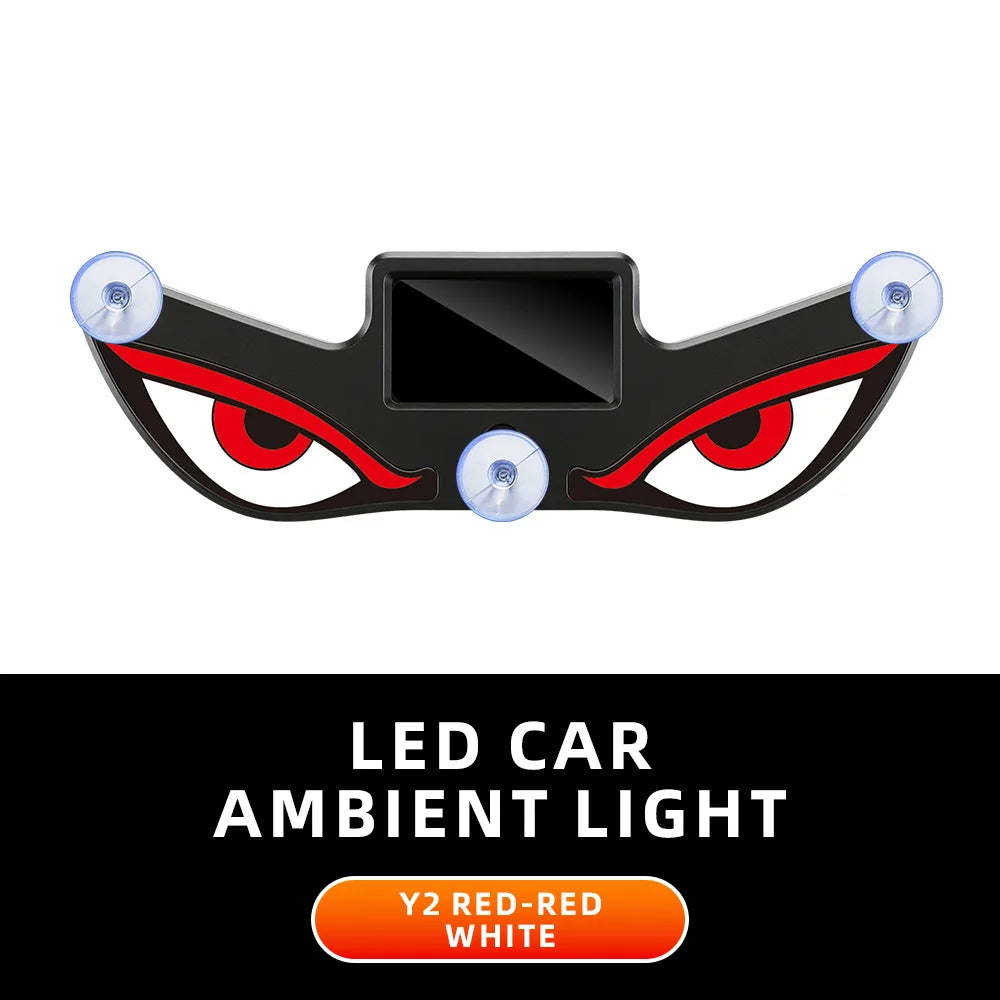 Solar Powered Car Neon Light Wireless Cool DEMON EYE Led Ambient Light Suction Cup USB Rechargeable Atmosphere Breathing Lamp