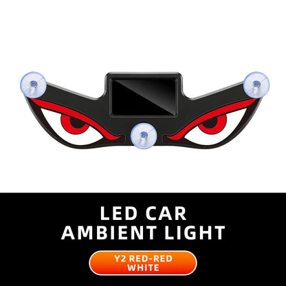Solar Powered Car Neon Light Wireless Cool DEMON EYE Led Ambient Light Suction Cup USB Rechargeable Atmosphere Breathing Lamp