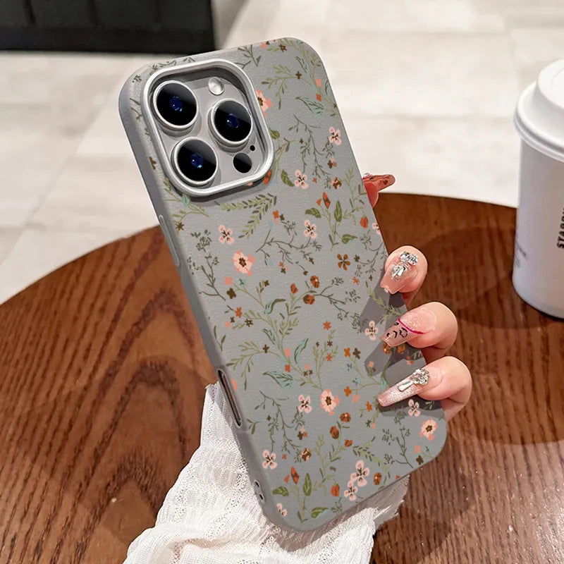 Floral Lichee Pattern Shockproof iPhone Case