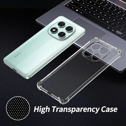 TPU Transparent Case for Xiaomi Redmi Note 15 14 Pro 5G Pro+ Plus Protective Cover Four Corners Shockproof Bumper Coque Fundas
