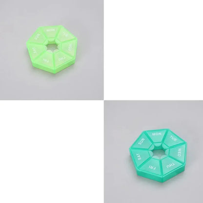 1/2/3Pcs A Week 7 Corners Pill Box Round 7 Boxes For One Week Small Pill Box Mini 7 Days Portable Points Medicine Jewelry Box