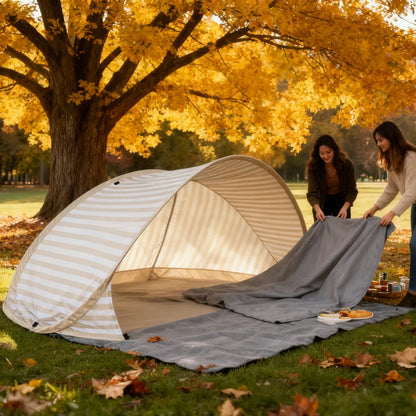 2-Person Beach Tent 2-Second Quick Setup Pop-Up Sun Shelter No-Assembly Portable Outdoor Canopy for Beach Picnic Park Camping